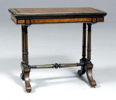Victorian burlwood games table