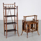 VICTORIAN BURNT BAMBOO ETAGERE