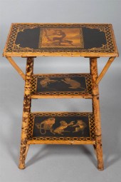 VICTORIAN BURNT BAMBOO SIDE TA