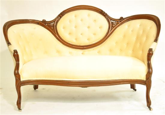 Victorian camelback settee 