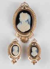 VICTORIAN CAMEO AND YELLOW GOL