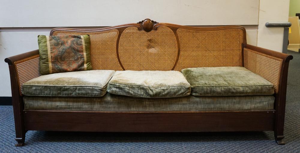 VICTORIAN CANED BACK AND MAHOGANY