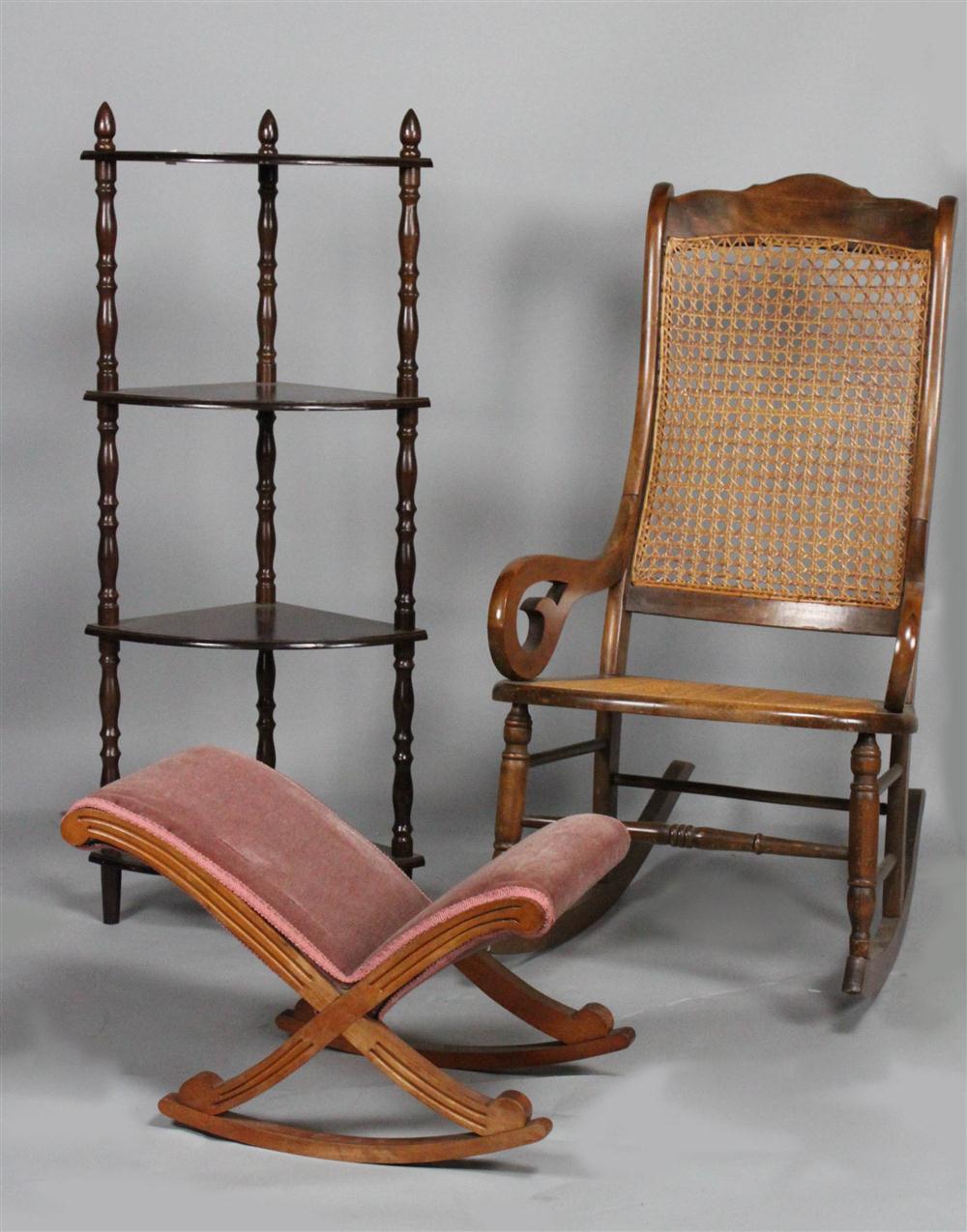 VICTORIAN CANED ROCKER AND GOUT