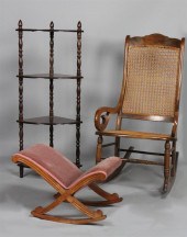 VICTORIAN CANED ROCKER AND GOU