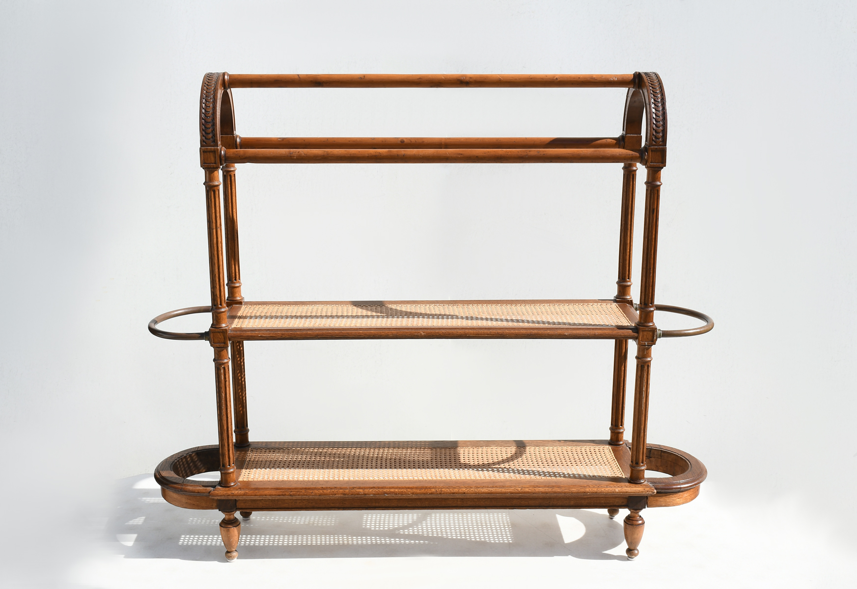 VICTORIAN CANED TWO-TIERED