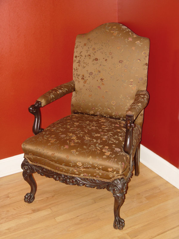 VICTORIAN CARVED AND UPHOLSTERED