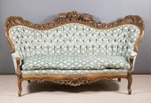 VICTORIAN CARVED AND UPHOLSTER