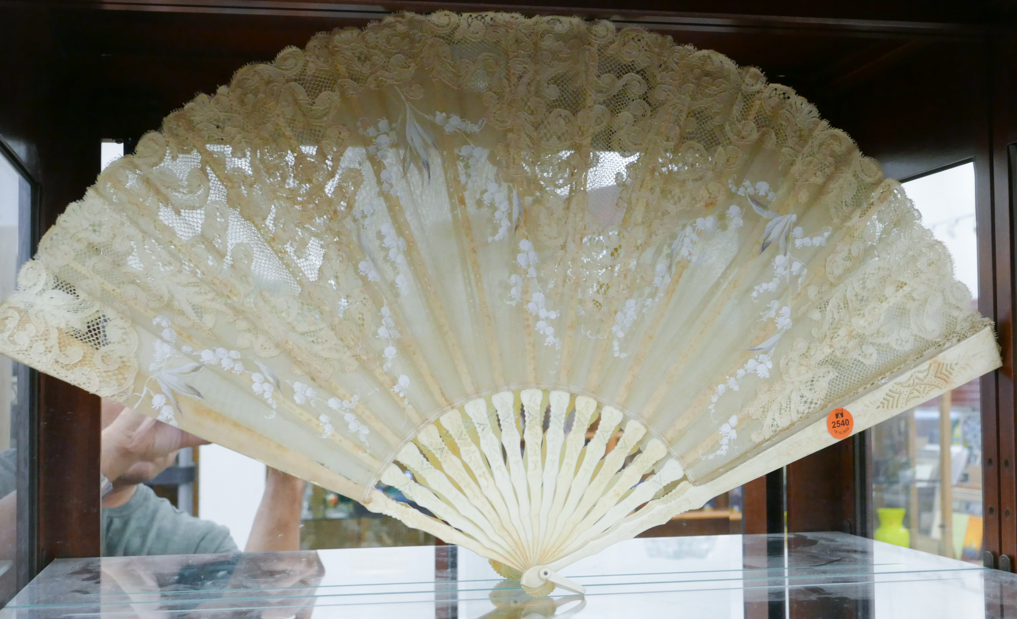 Victorian Carved Bone Hand Fan-