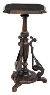 VICTORIAN CARVED, EBONIZED, PA