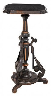 VICTORIAN CARVED, EBONIZED, PA