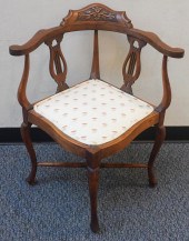 VICTORIAN CARVED FRUITWOOD UPH