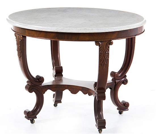 Victorian carved mahogany marbletop