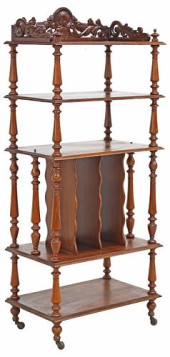 VICTORIAN CARVED ROSEWOOD 5-TI