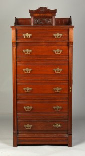 Victorian Carved Walnut 6 Draw