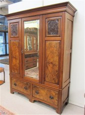 VICTORIAN CARVED WALNUT AND BU