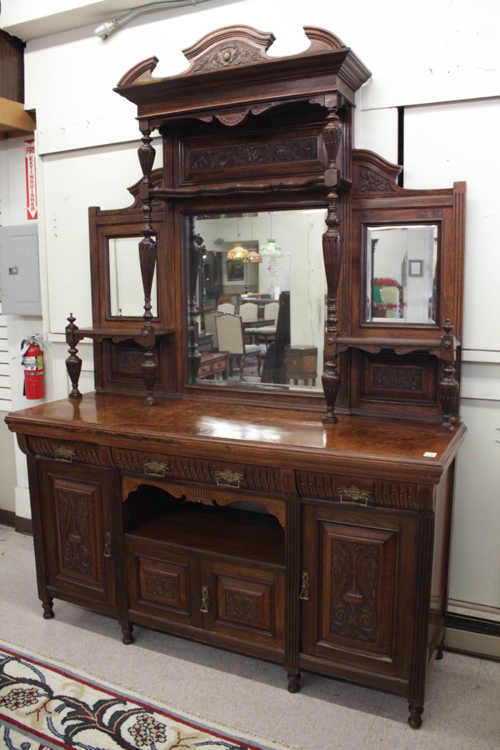 VICTORIAN CARVED WALNUT AND BURL