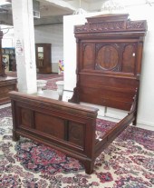 VICTORIAN CARVED WALNUT AND BU