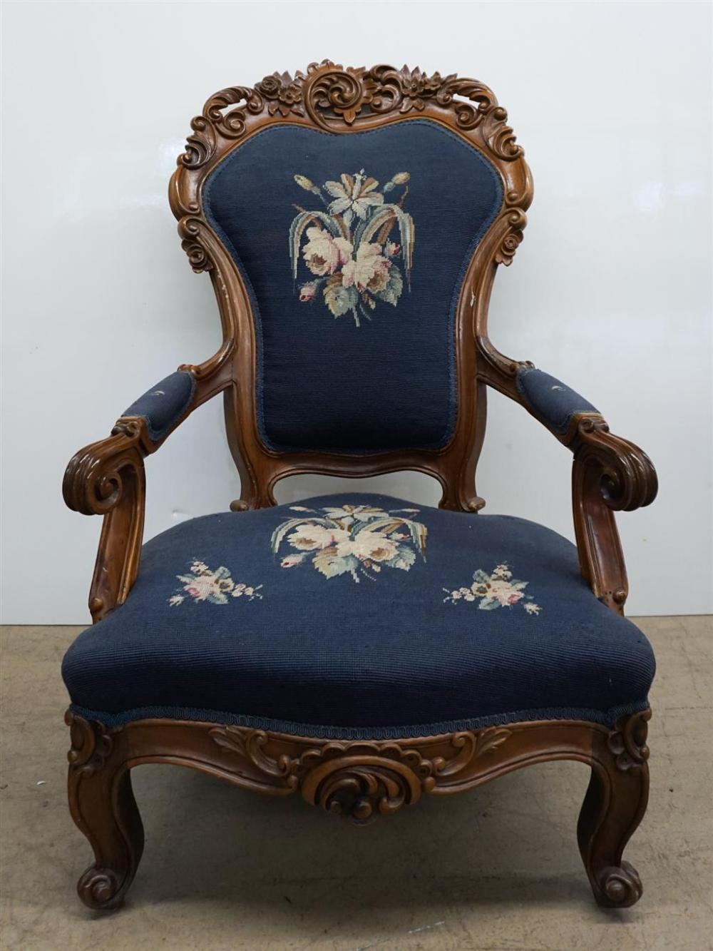 VICTORIAN CARVED WALNUT AND