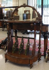 VICTORIAN CARVED WALNUT CANTER