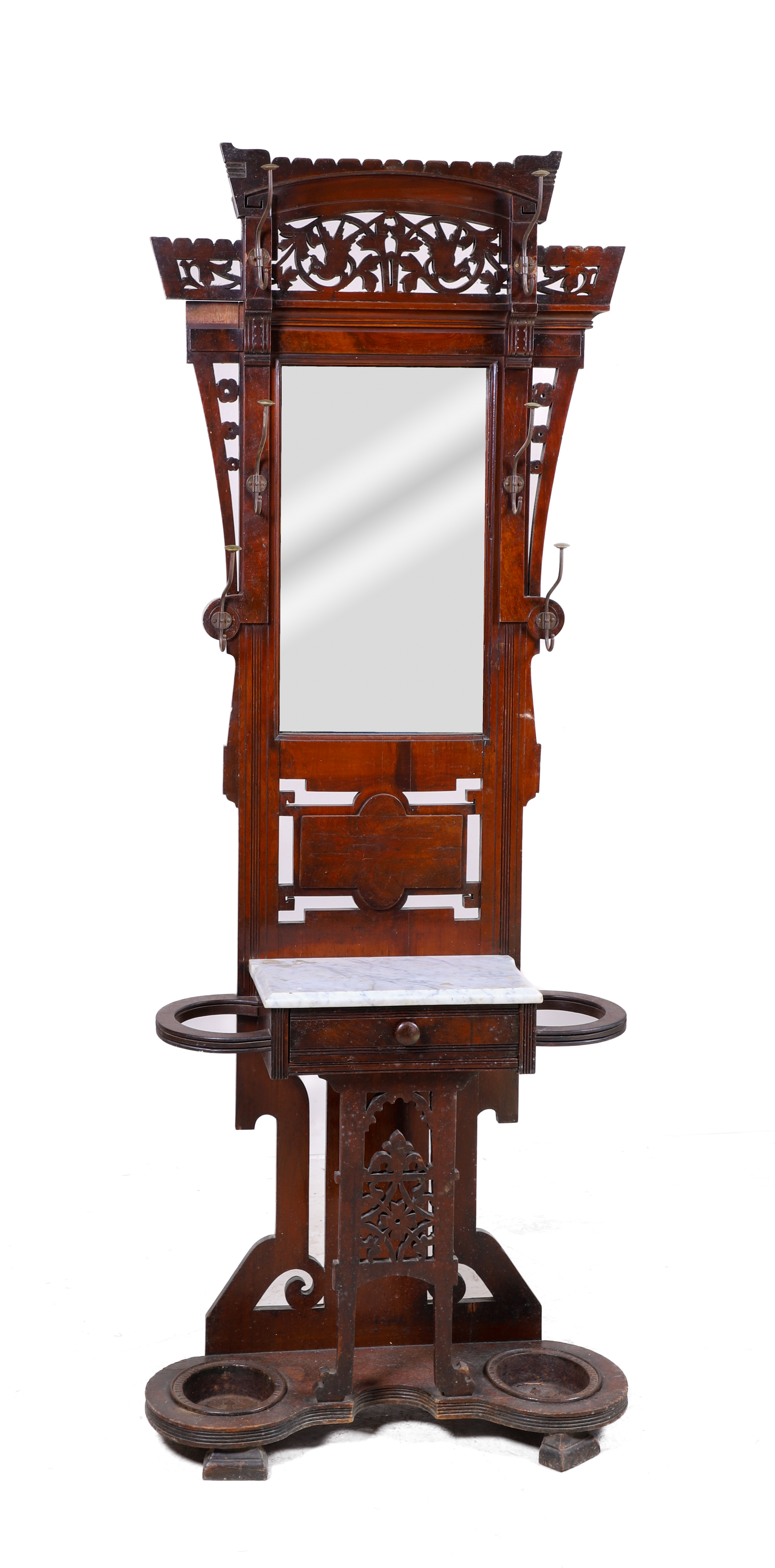 Victorian carved walnut hall