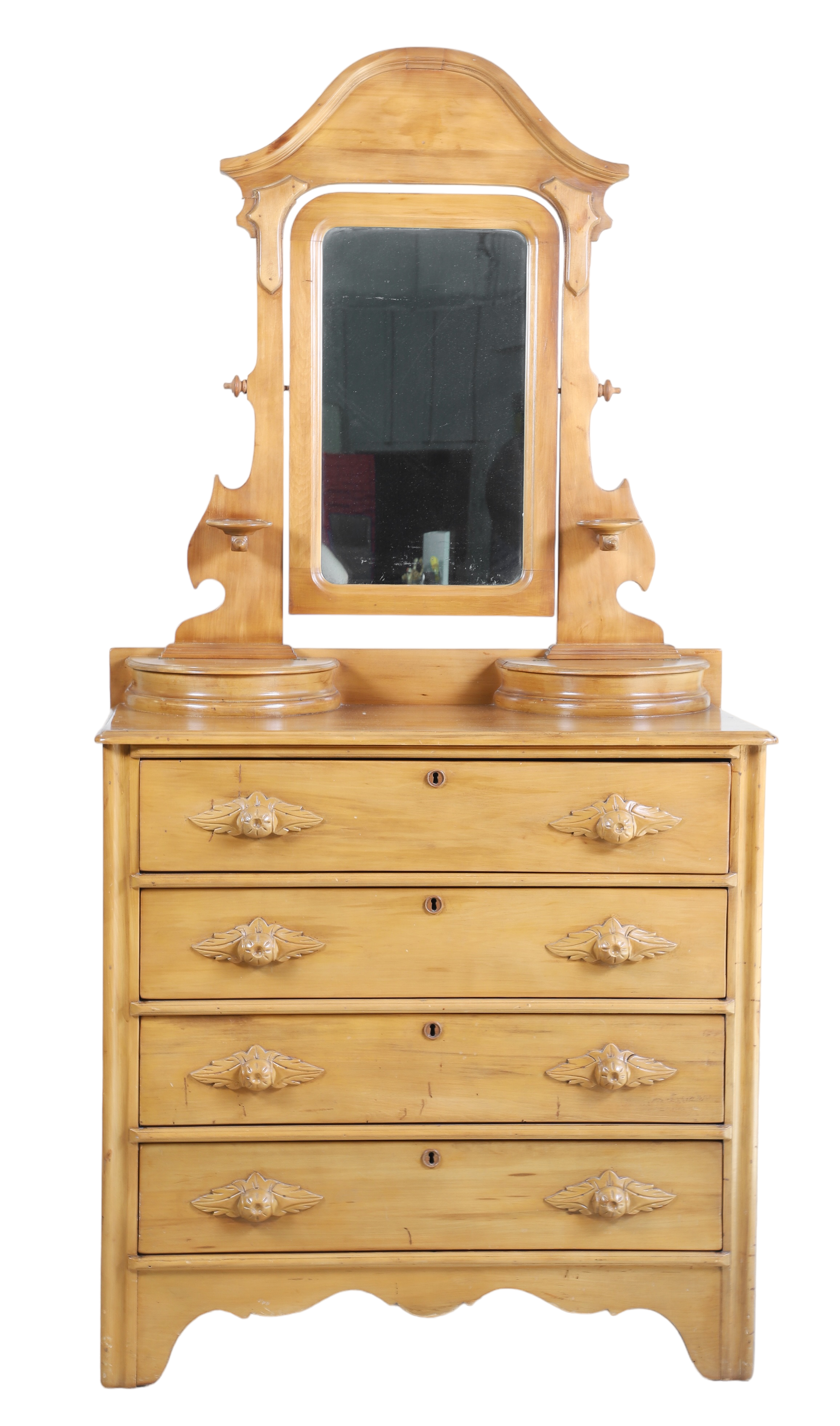 Victorian carved walnut high