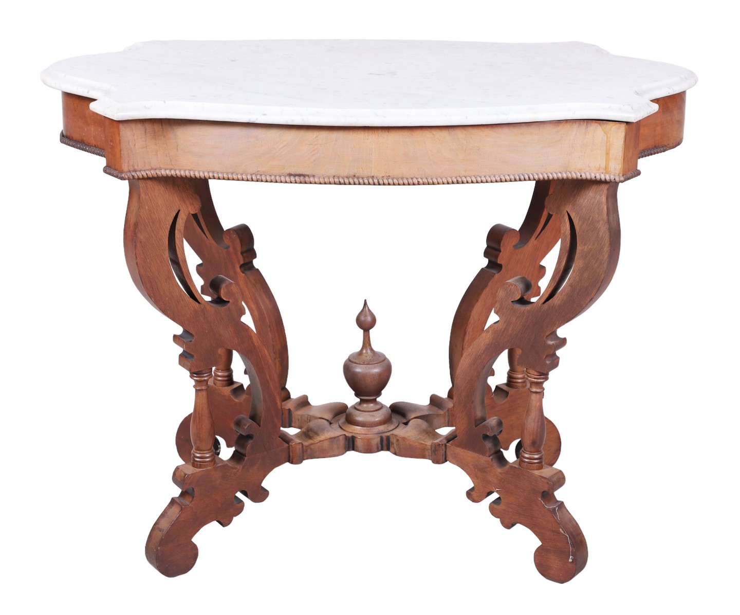 Victorian carved walnut marbletop