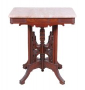Victorian carved walnut marble