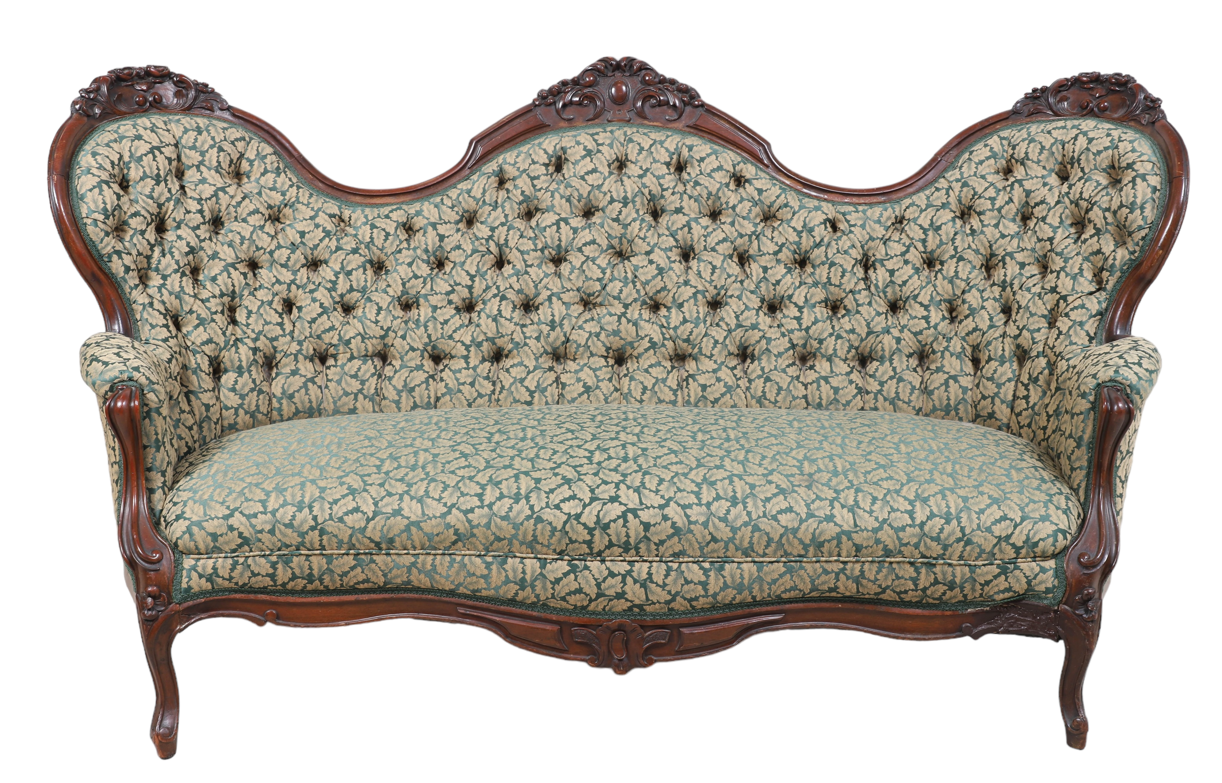 Victorian carved walnut parlor