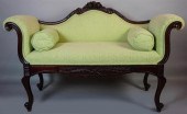 VICTORIAN CARVED WALNUT SETTEE