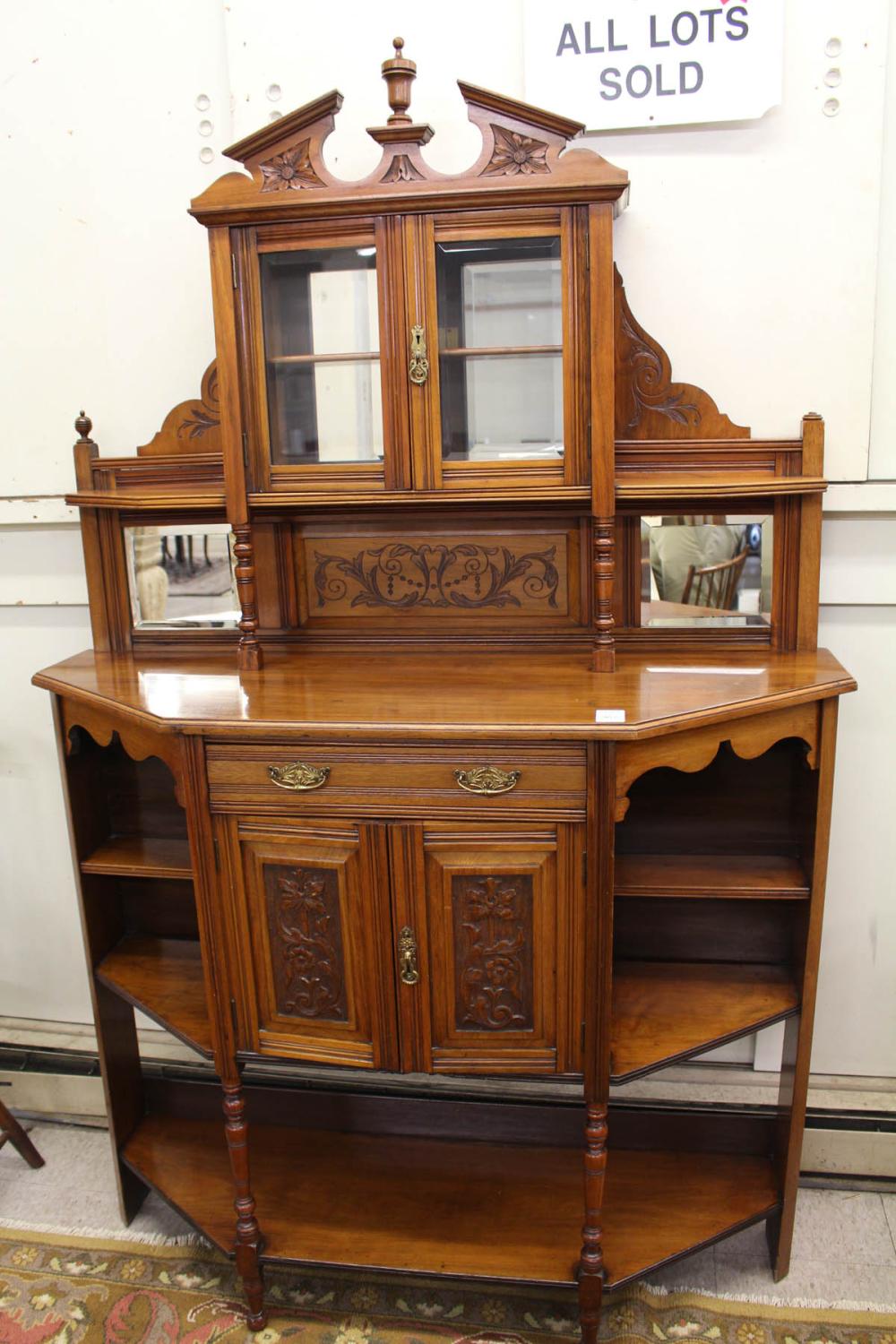 VICTORIAN CARVED WALNUT SIDE