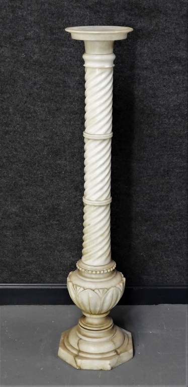 VICTORIAN CARVED WHITE MARBLE