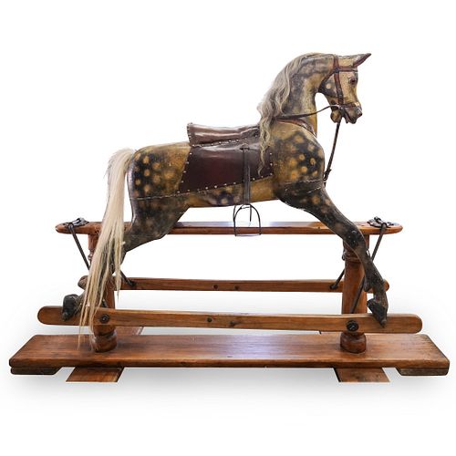 VICTORIAN CARVED WOOD ROCKING