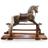 VICTORIAN CARVED WOOD ROCKING