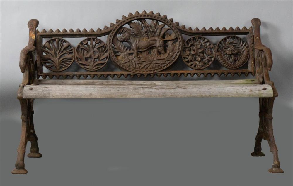 VICTORIAN CAST IRON AND WOOD GARDEN