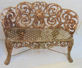 VICTORIAN CAST IRON BENCH, BAC