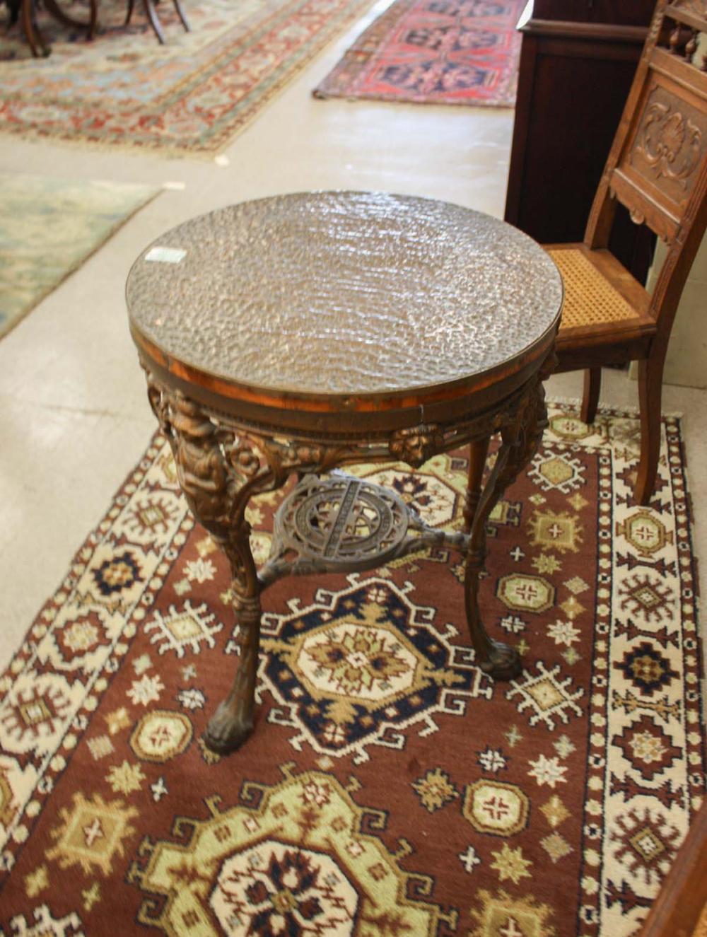 VICTORIAN CAST IRON CAFE TABLE,