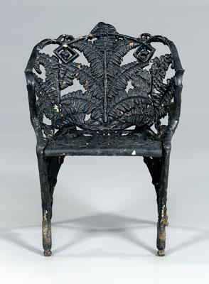 Victorian cast iron chair, fern