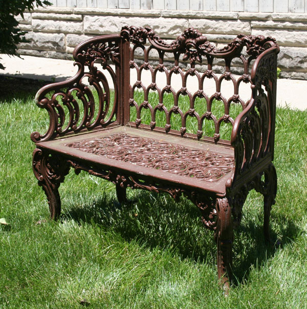 Victorian cast iron garden seat;
