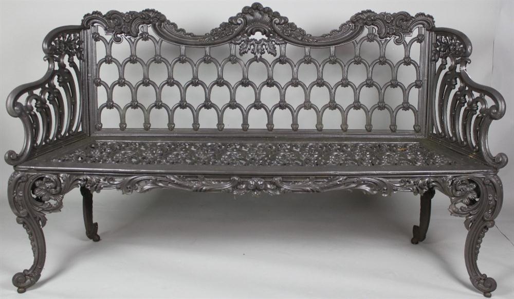 VICTORIAN CAST IRON GARDEN SETTEE