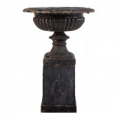 VICTORIAN CAST IRON GARDEN URN