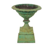 VICTORIAN CAST IRON GARDEN URN