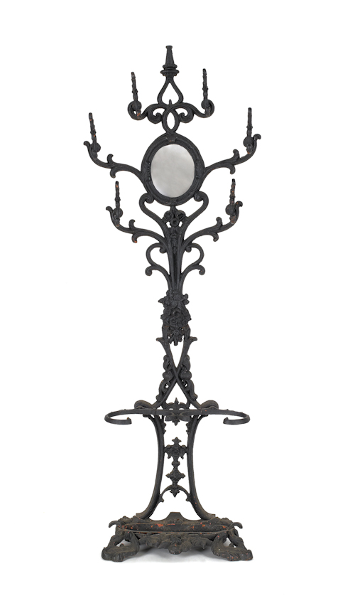 Victorian cast iron hall rack