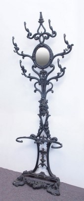 VICTORIAN CAST IRON HALL TREE