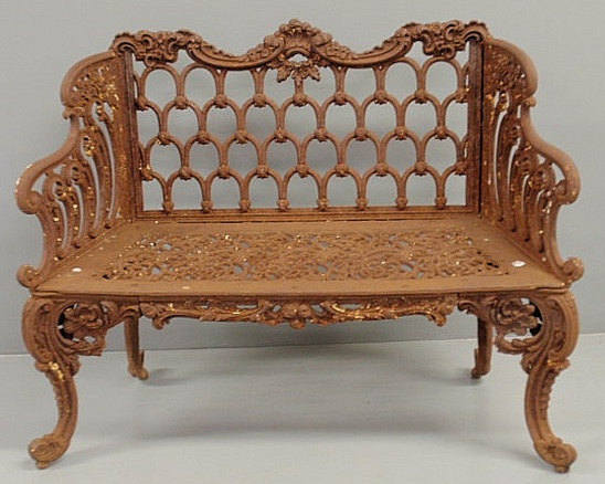 Victorian cast iron settee.