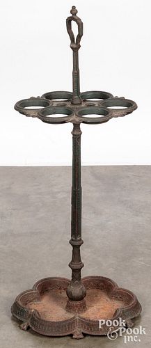 VICTORIAN CAST IRON UMBRELLA STAND,