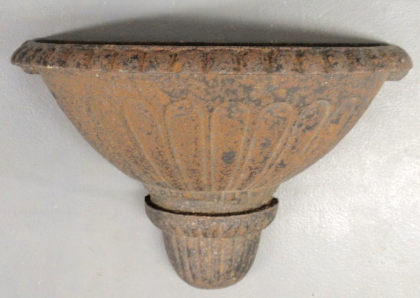 Victorian cast iron wall planter.
