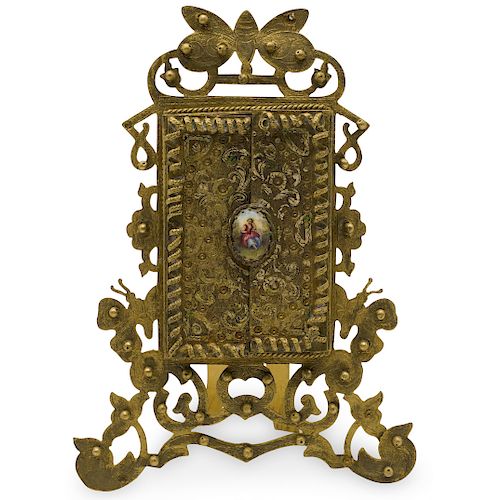 VICTORIAN CHAMPLEVE AND BRASS