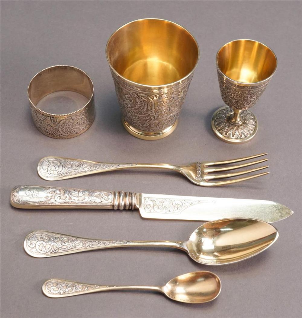 VICTORIAN CHASED AND PARTIAL GILT