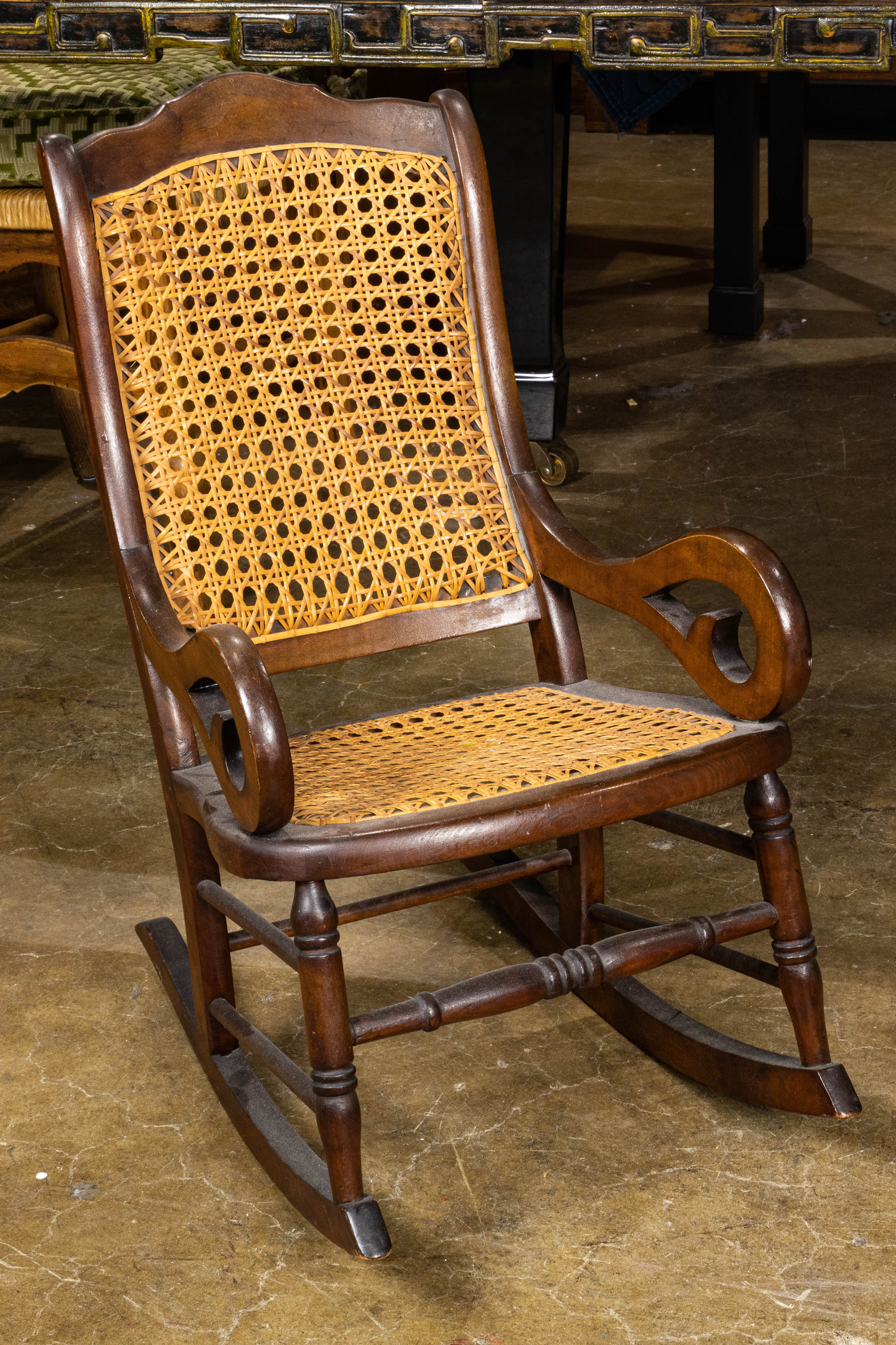 VICTORIAN CHILD'S CANED SEAT WALNUT