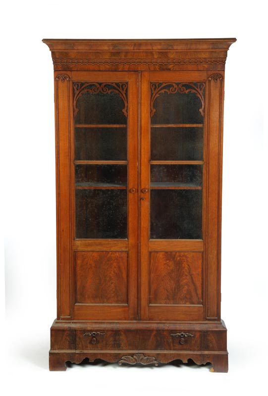 VICTORIAN CORNER BOOKCASE.	 